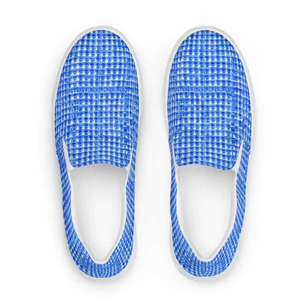 Azure Matrix on Men's Slip-On Canvas Shoes — Front