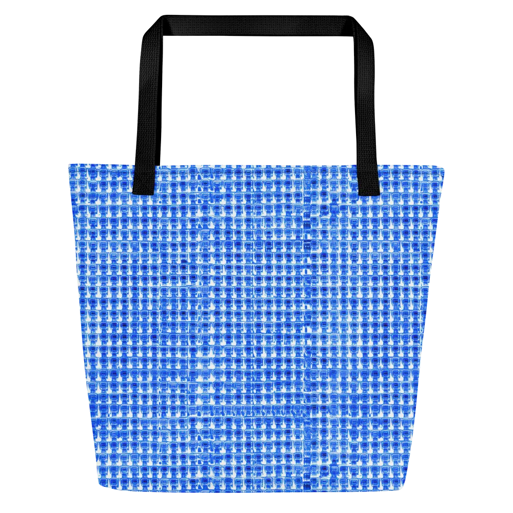 Azure Matrix on Large Tote Bag W/ Pocket — Front