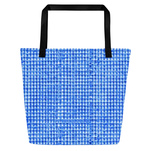 Azure Matrix on a Large Tote Bag W/ Pocket