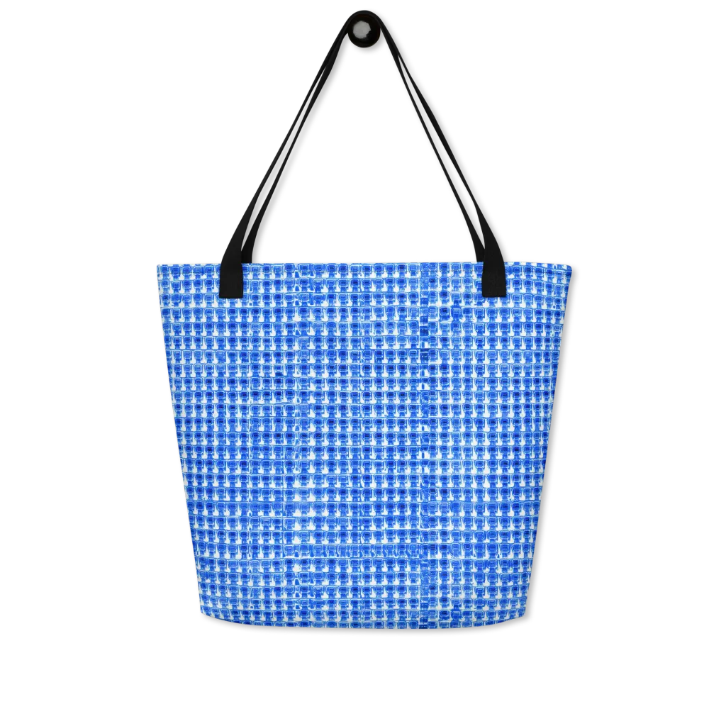 Azure Matrix on Large Tote Bag W/ Pocket — Front