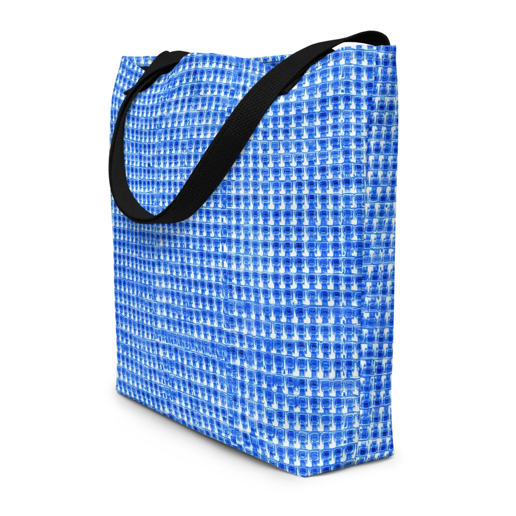 Azure Matrix on Large Tote Bag W/ Pocket — Front
