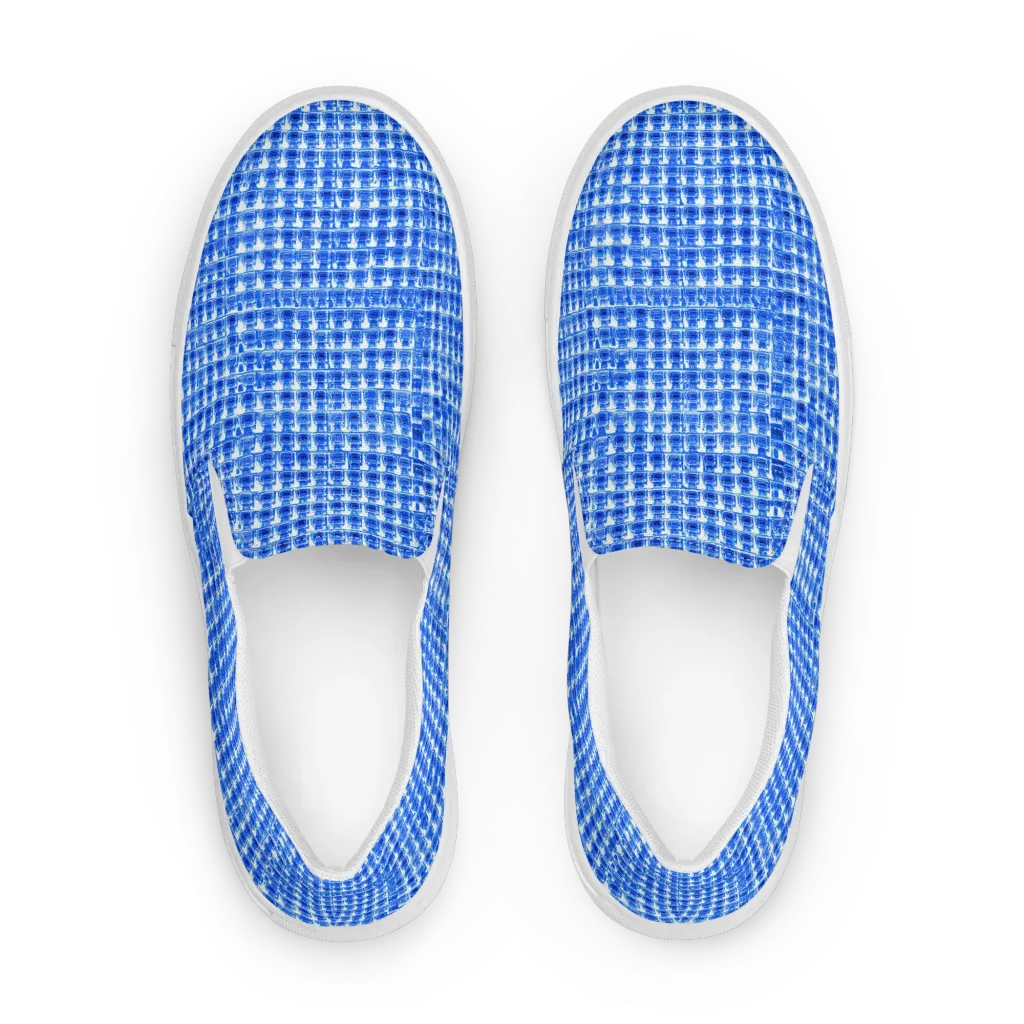 Azure Matrix on Women's Slip-On Canvas Shoes — Front