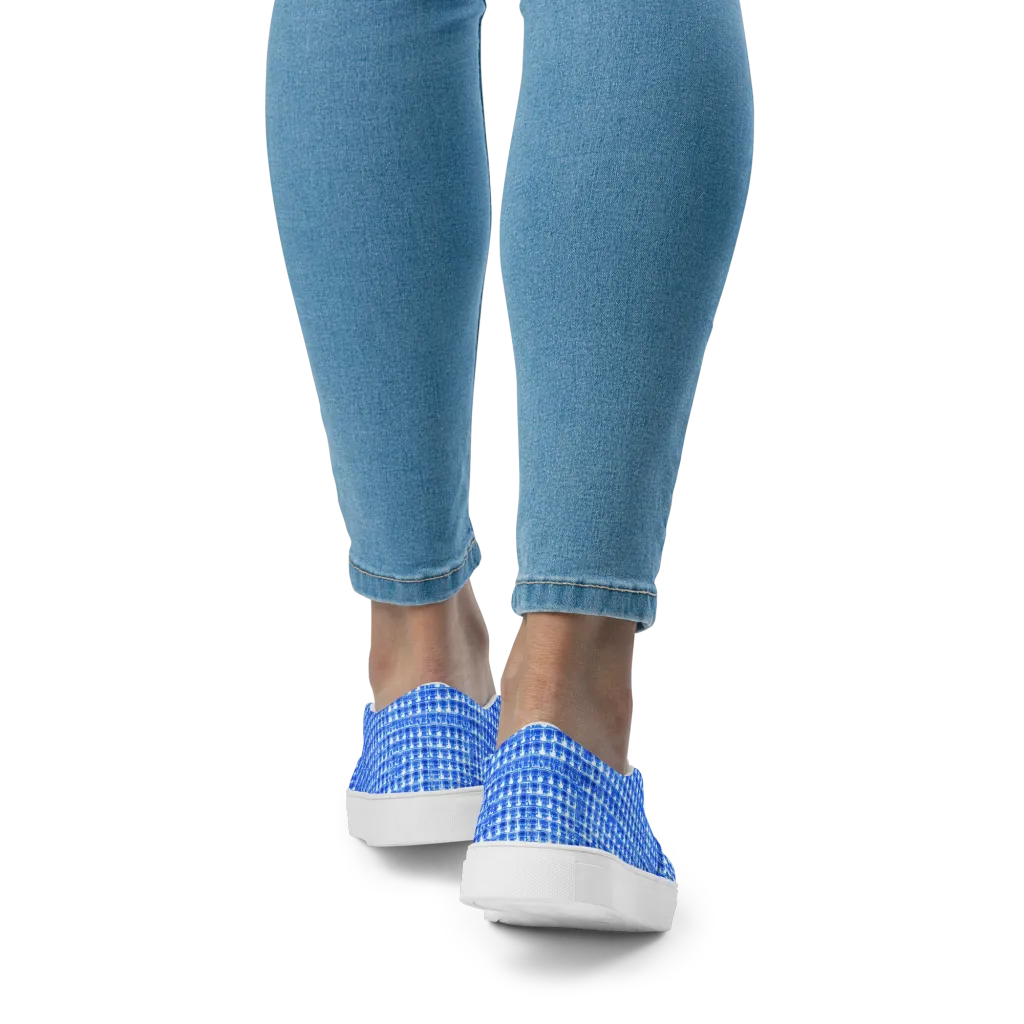Azure Matrix on Women's Slip-On Canvas Shoes — Back