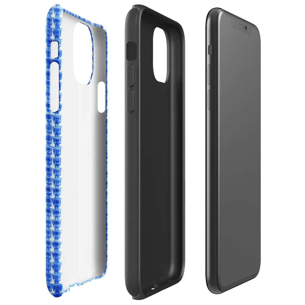 Azure Matrix on Tough Case for iPhone® — Right