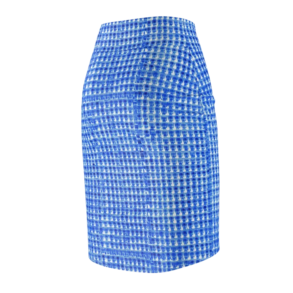 Azure Matrix on Pencil Skirt — Back Side