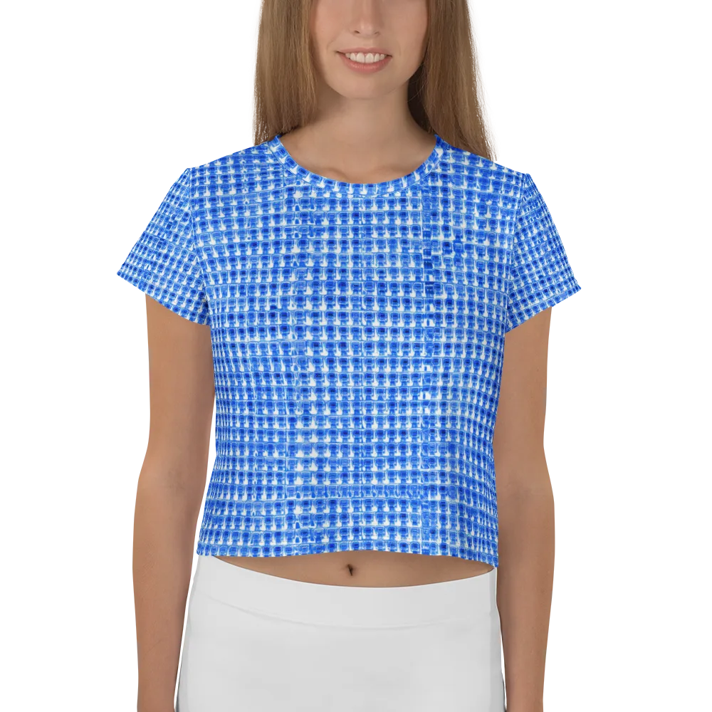 Azure Matrix on Crop Tee — Front