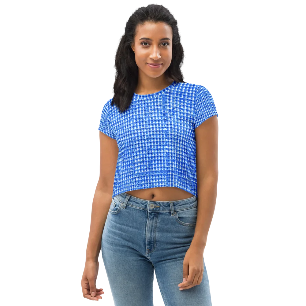 Azure Matrix on Crop Tee — Front