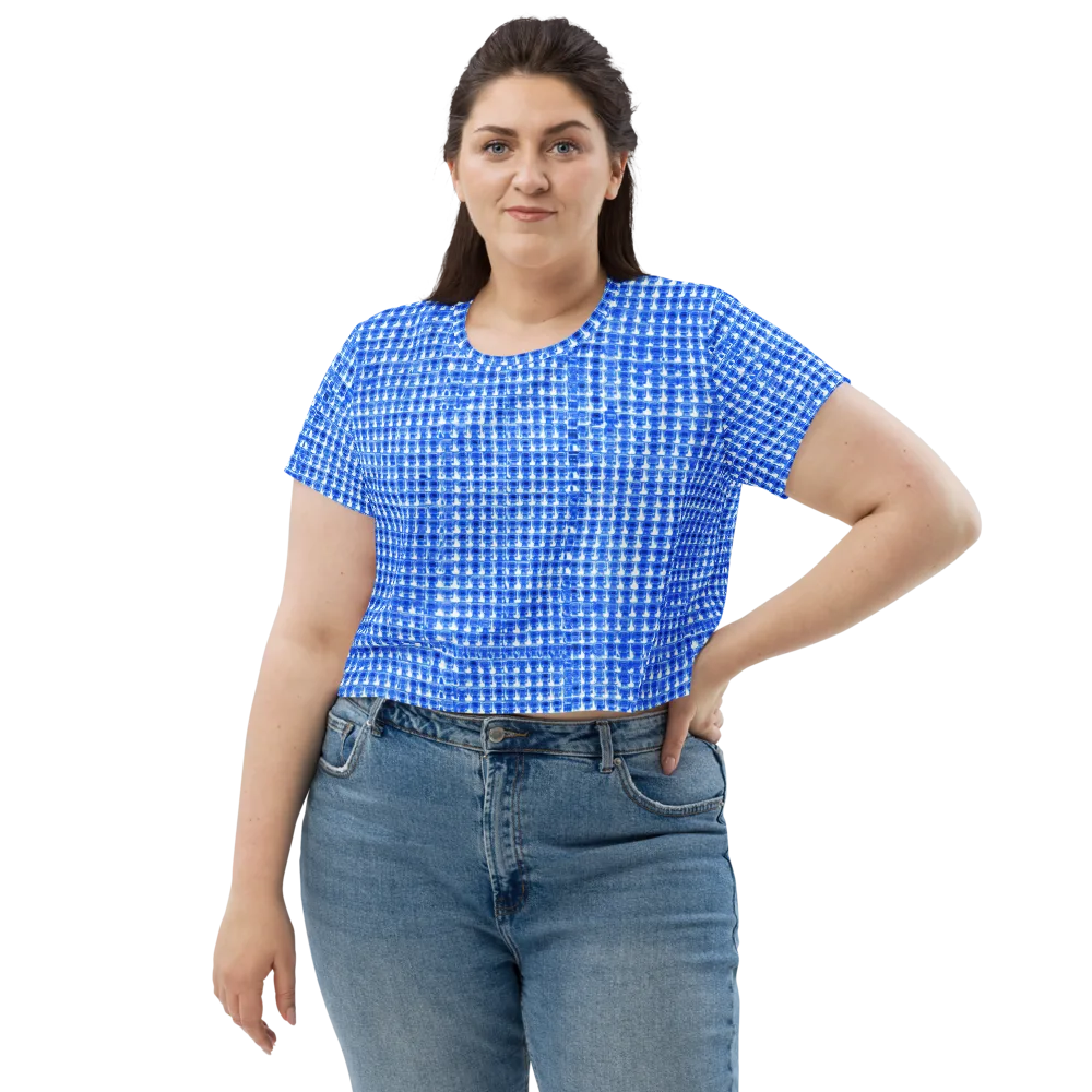 Azure Matrix on Crop Tee — Front