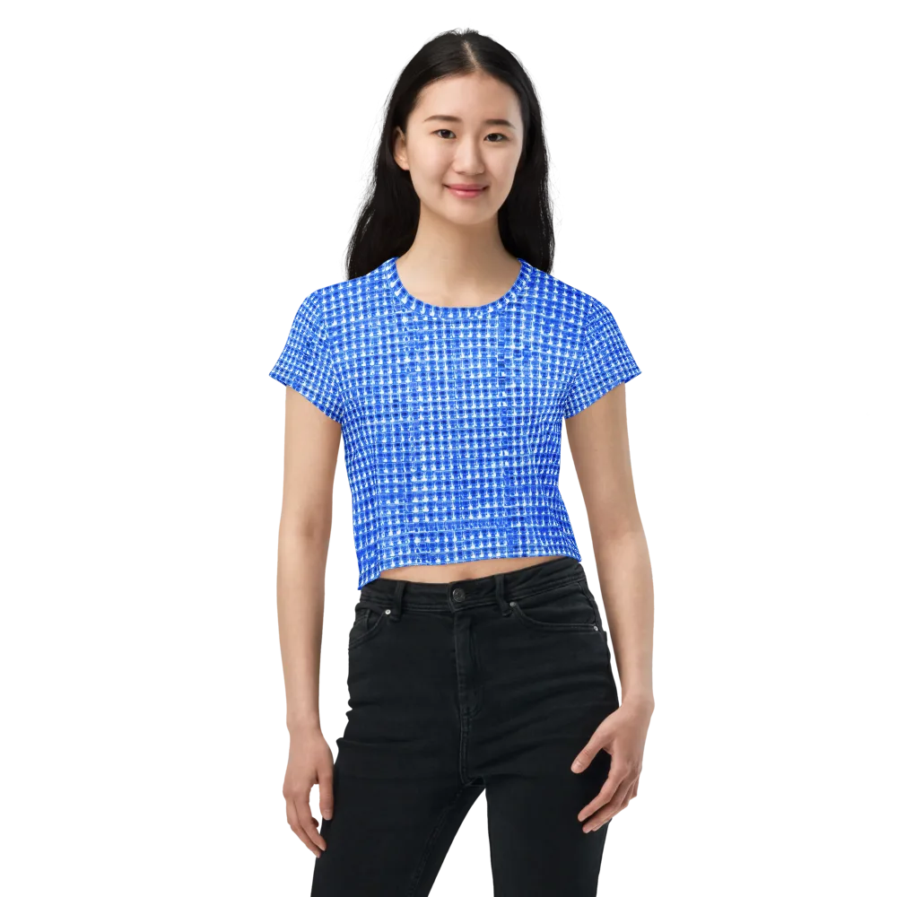Azure Matrix on Crop Tee — Front