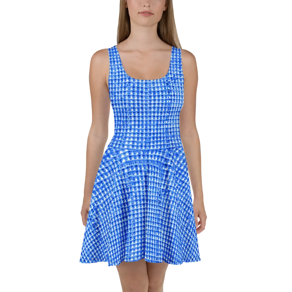 Azure Matrix on Skater Dress — Front