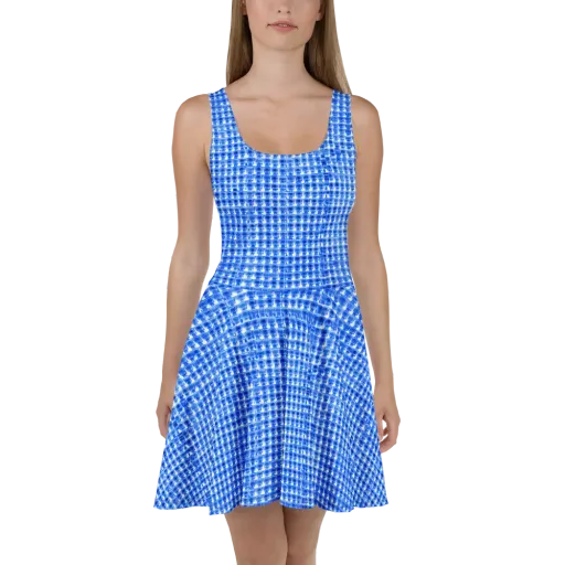 Azure Matrix on a Skater Dress