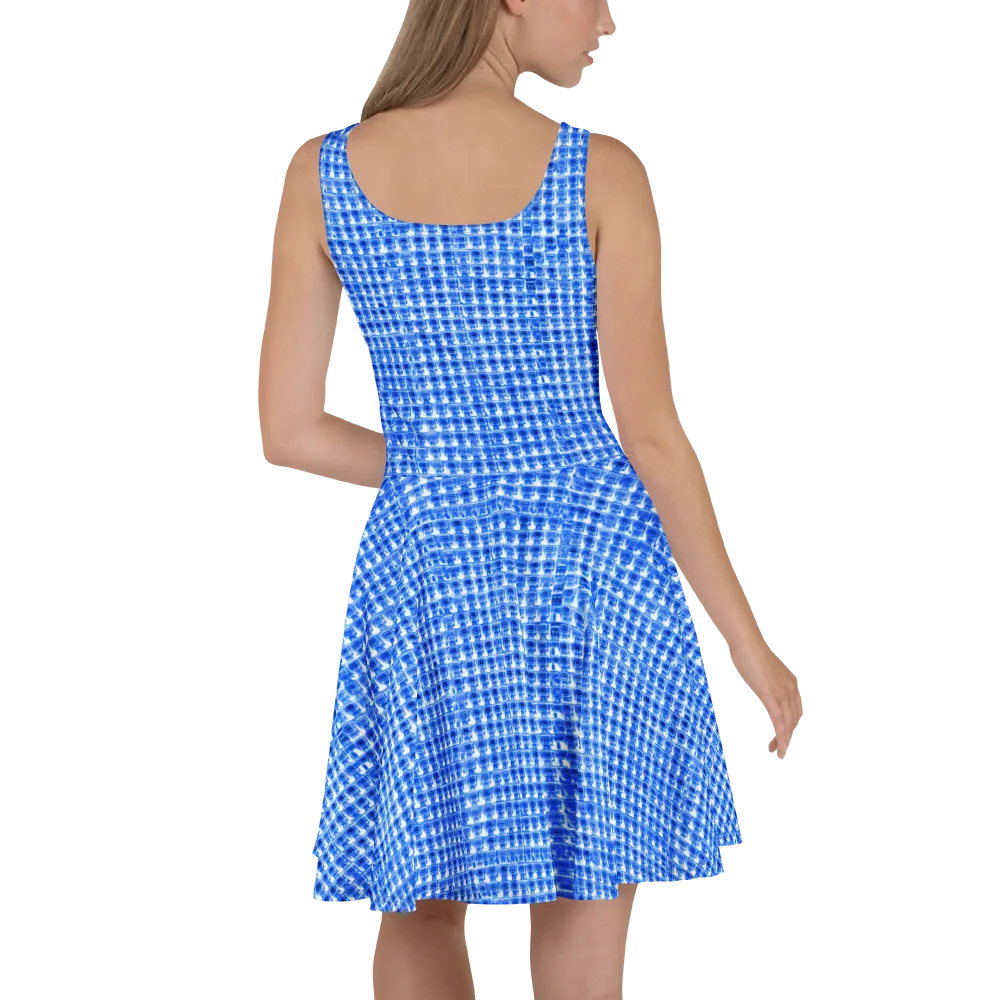 Azure Matrix on Skater Dress — Back