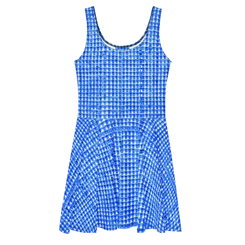 Azure Matrix on Skater Dress — Front