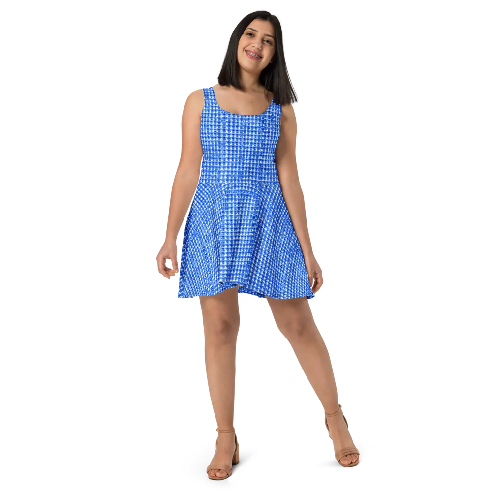 Azure Matrix on Skater Dress — Front