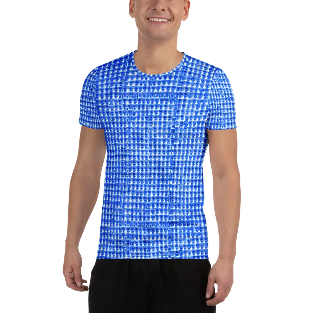 Azure Matrix on Men's Athletic T-Shirt — Front