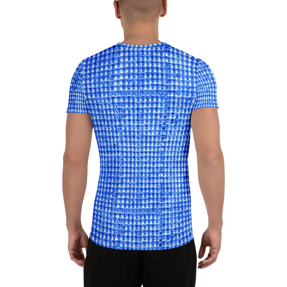 Azure Matrix on Men's Athletic T-Shirt — Back