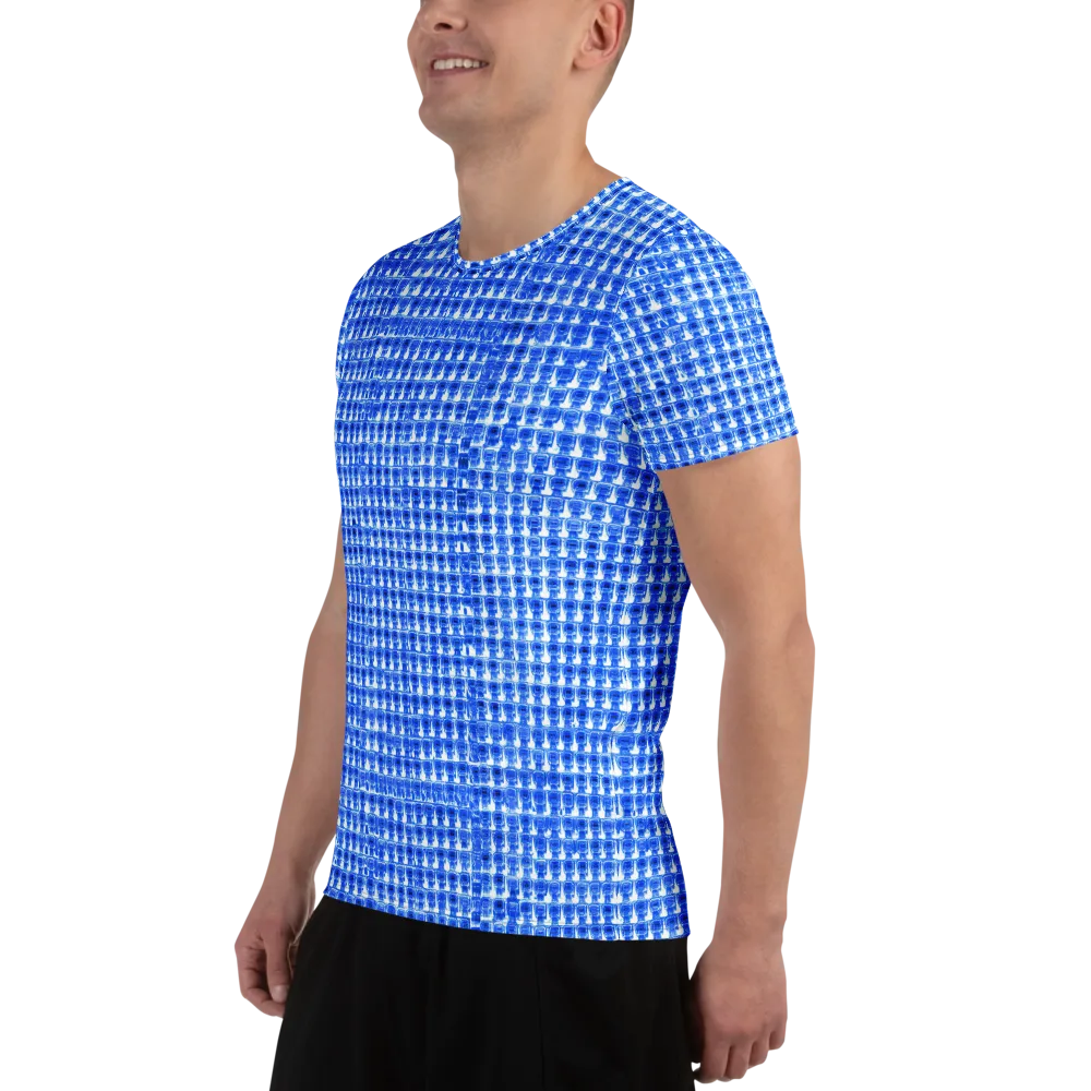 Azure Matrix on Men's Athletic T-Shirt — Left