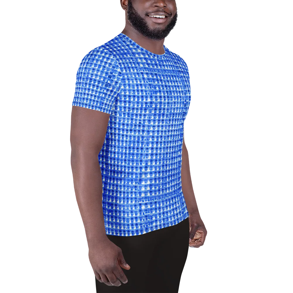Azure Matrix on Men's Athletic T-Shirt — Right