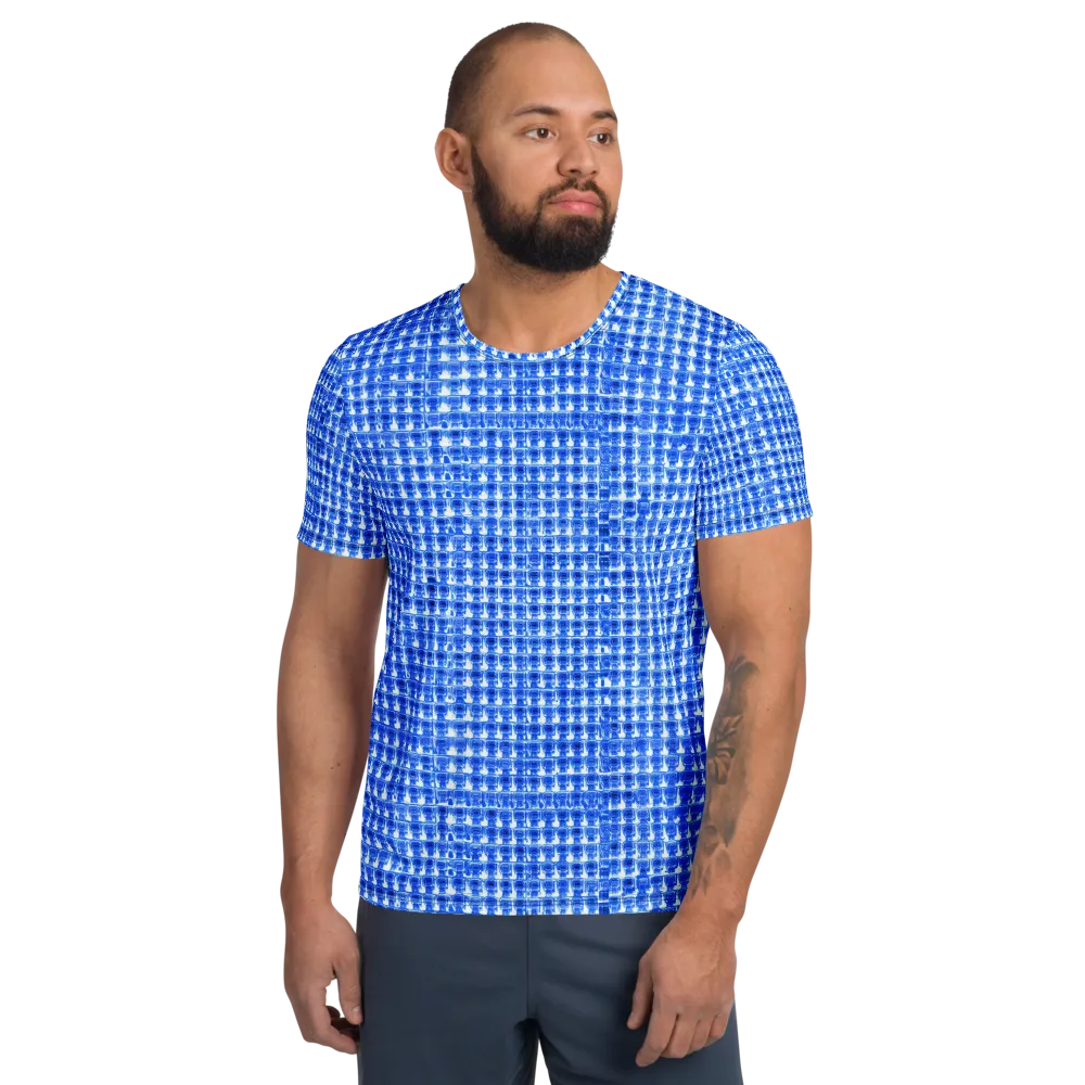 Azure Matrix on Men's Athletic T-Shirt — Front