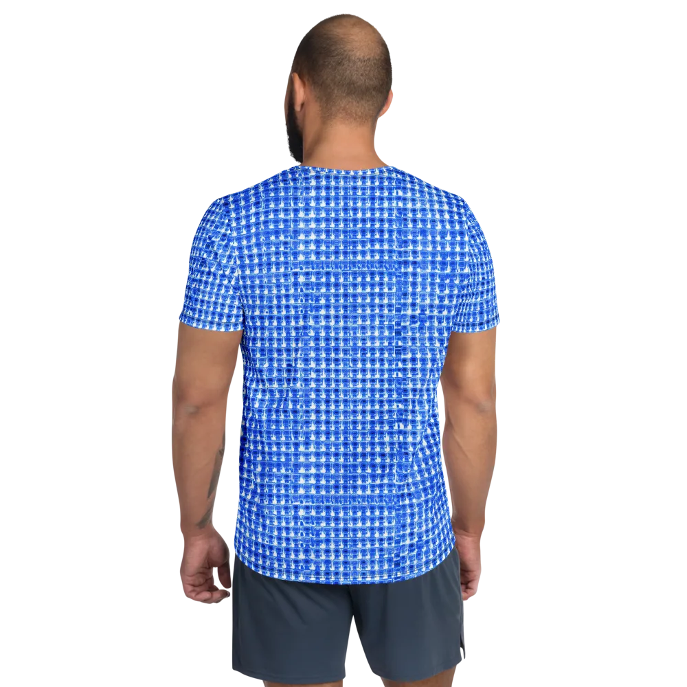 Azure Matrix on Men's Athletic T-Shirt — Back