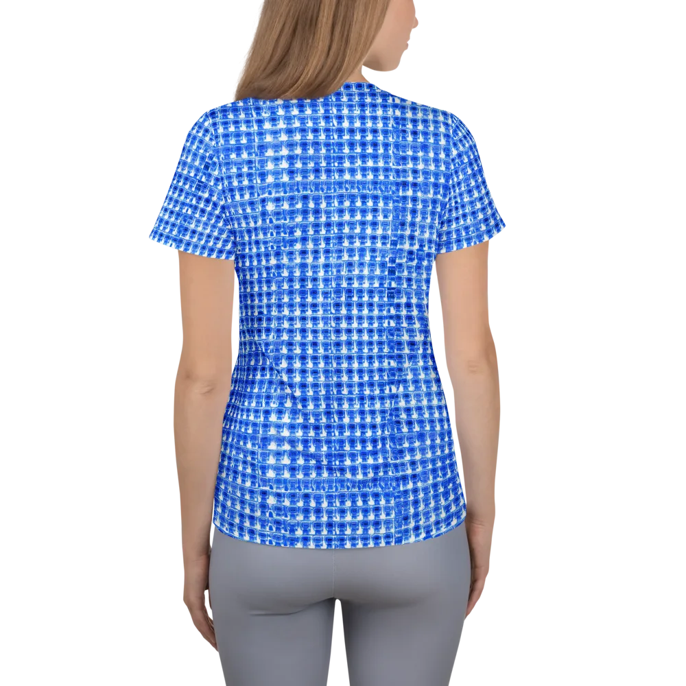 Azure Matrix on Women's Athletic T-Shirt — Back