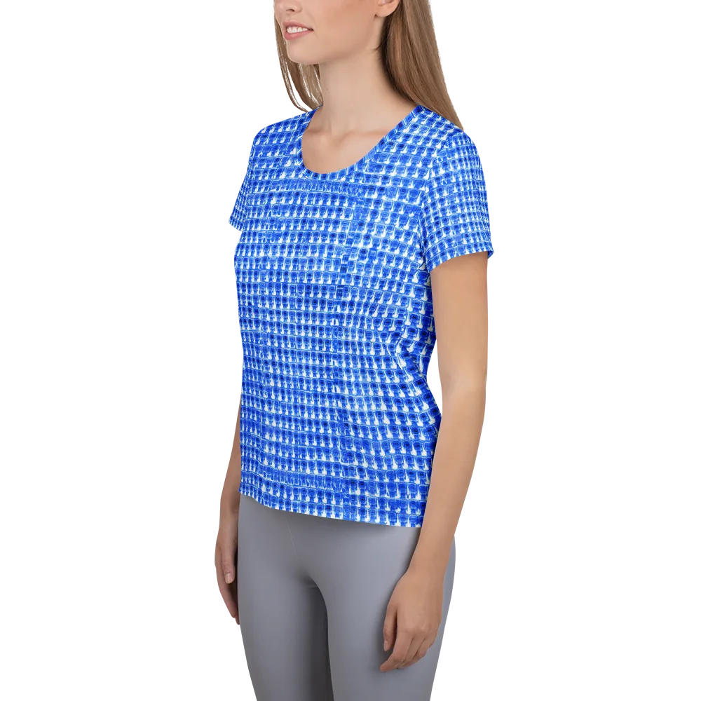 Azure Matrix on Women's Athletic T-Shirt — Left