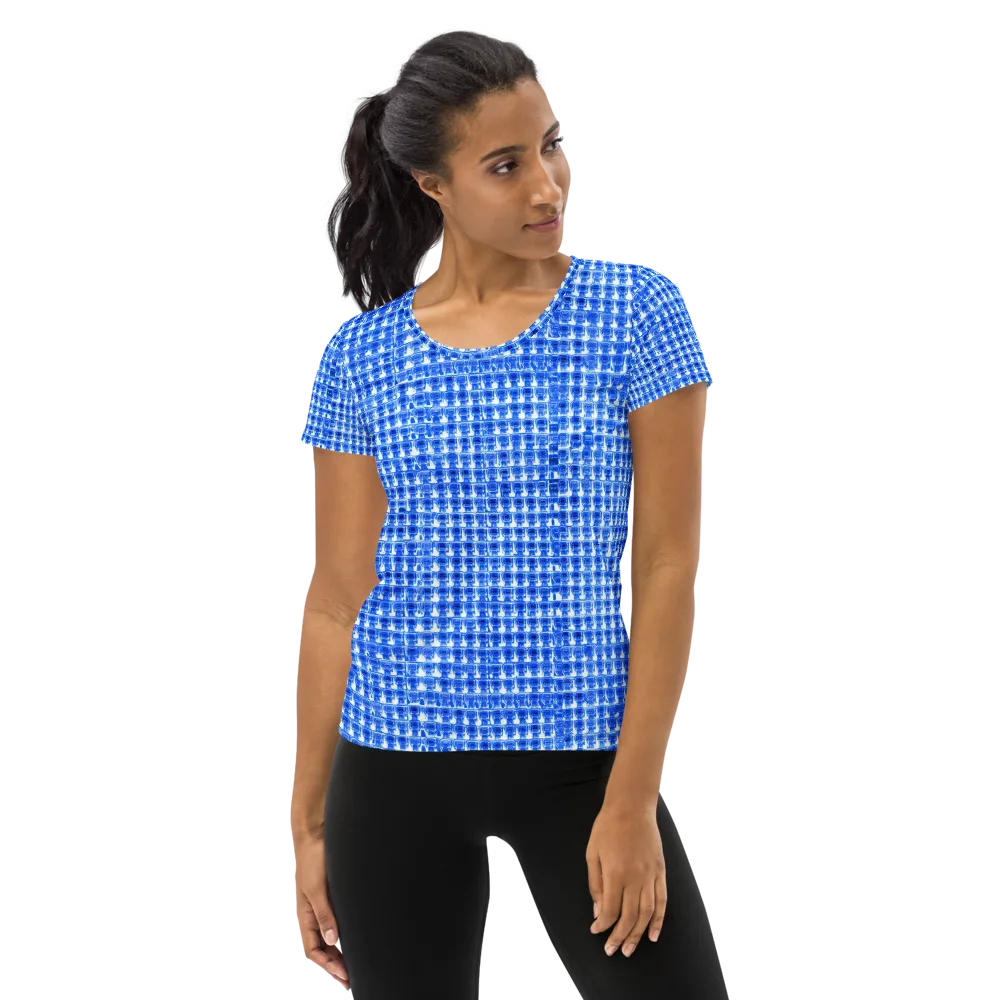 Azure Matrix on Women's Athletic T-Shirt — Front