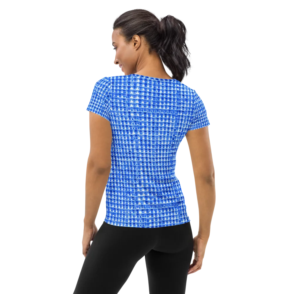 Azure Matrix on Women's Athletic T-Shirt — Back