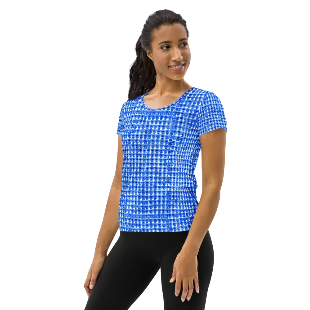 Azure Matrix on Women's Athletic T-Shirt — Left