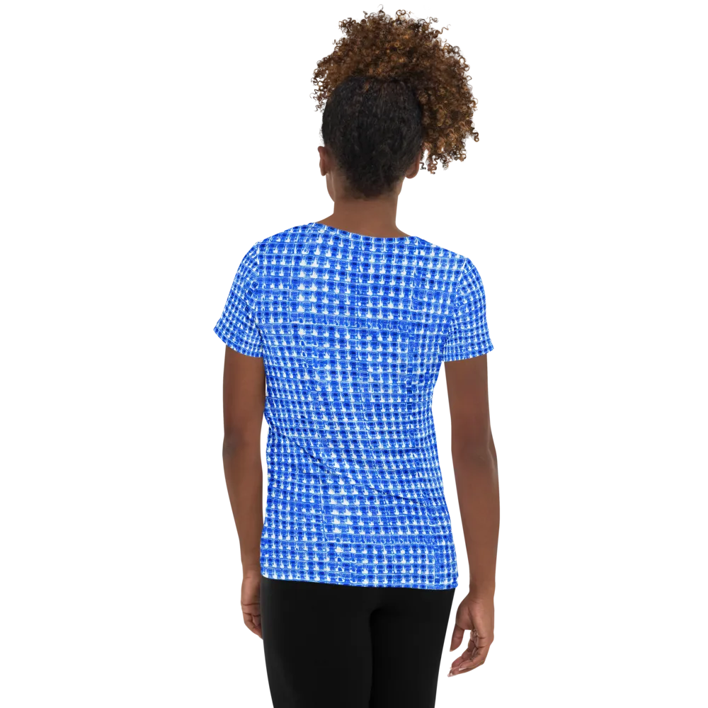 Azure Matrix on Women's Athletic T-Shirt — Back