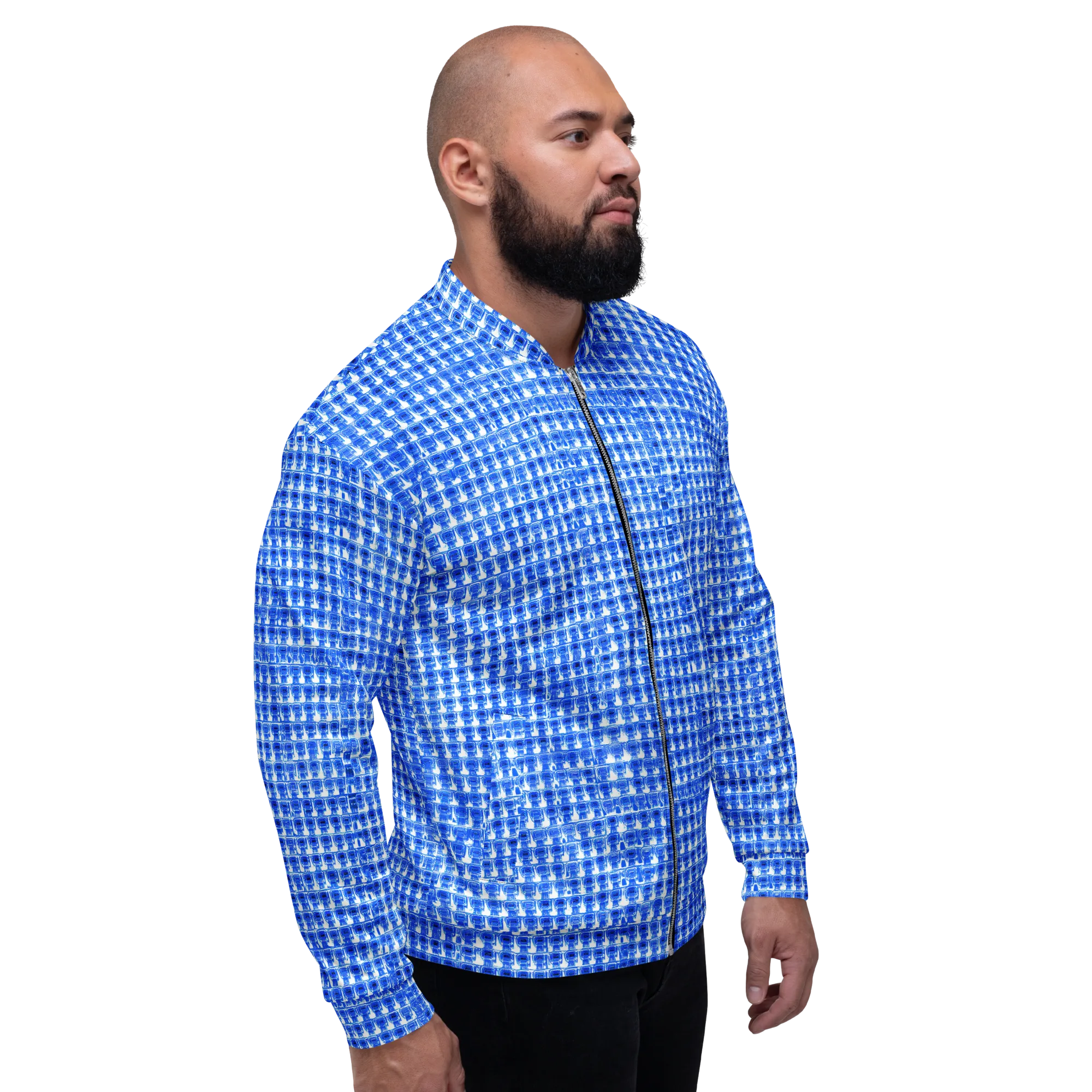 Azure Matrix on Bomber Jacket — Right