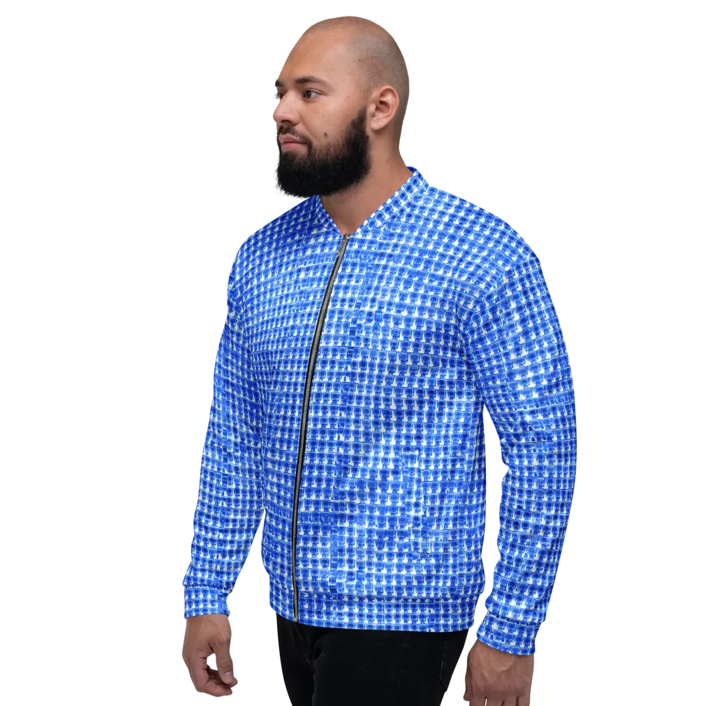 Azure Matrix on Bomber Jacket — Left