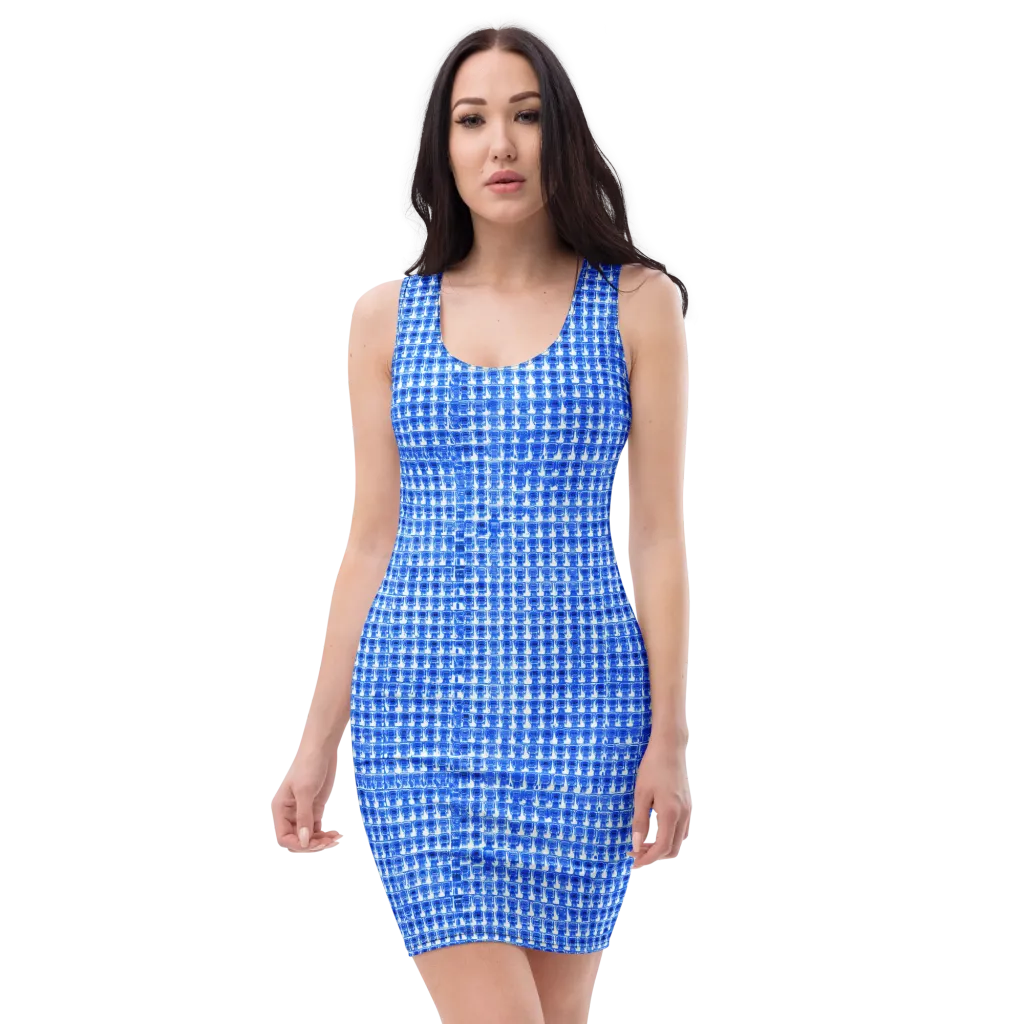 Azure Matrix on Bodycon Dress — Front