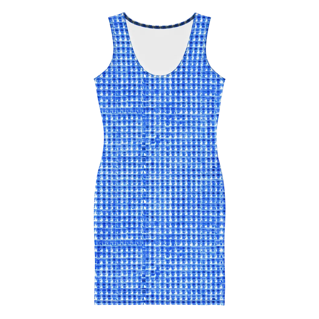 Azure Matrix on Bodycon Dress — Front
