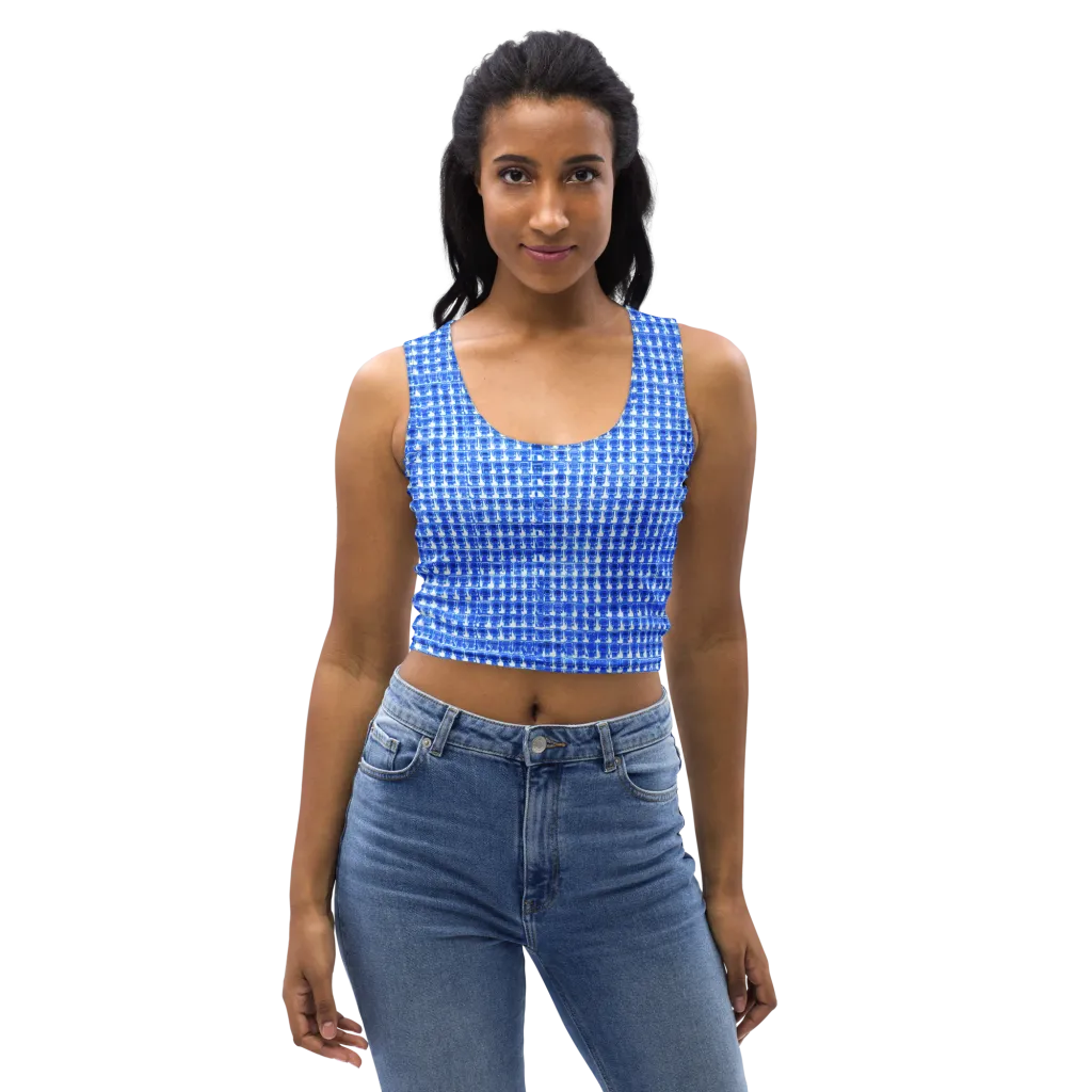 Azure Matrix on Crop Top — Front