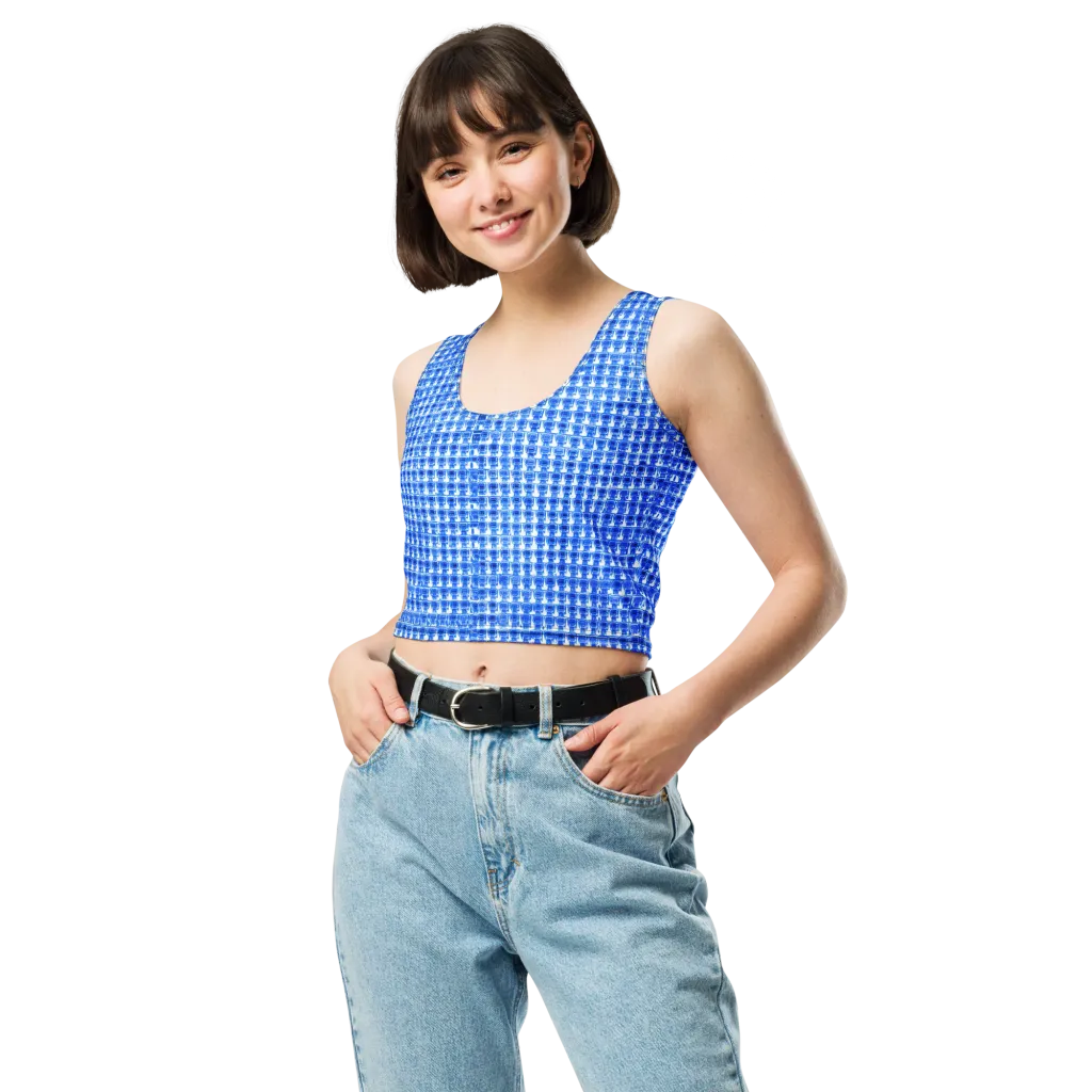 Azure Matrix on Crop Top — Front