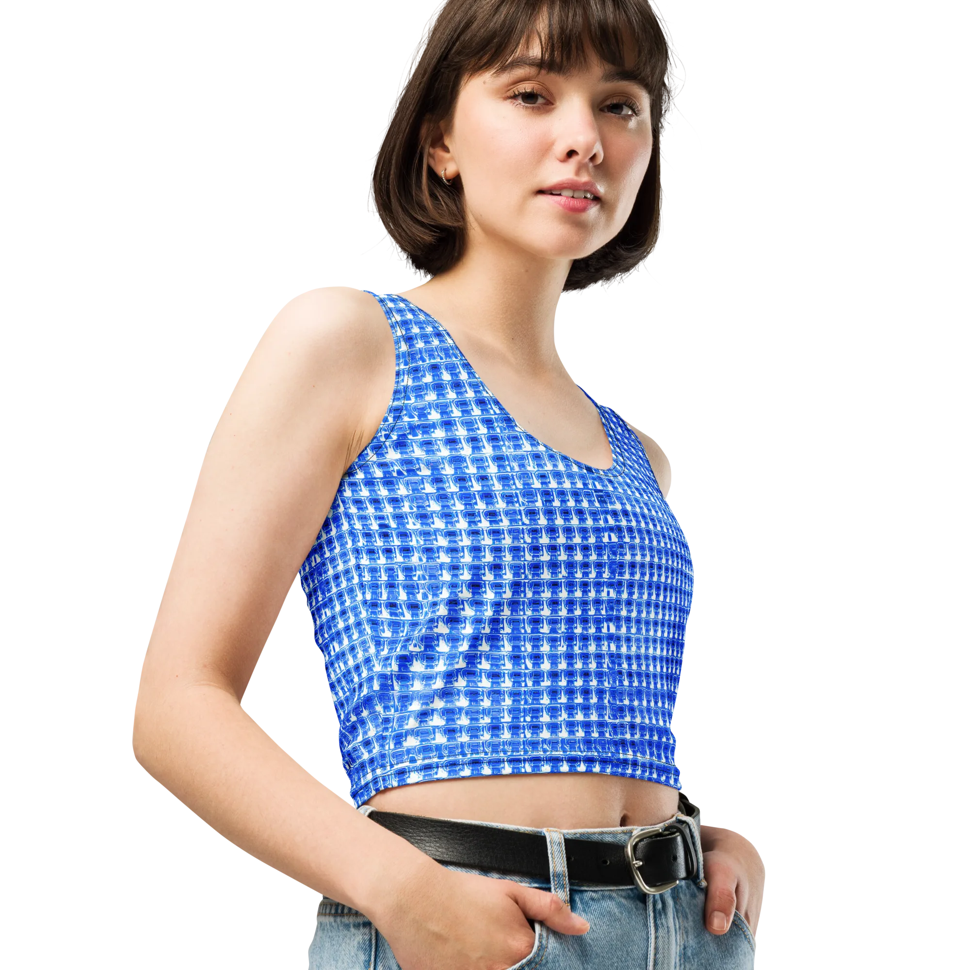 Azure Matrix on Crop Top — Right Front