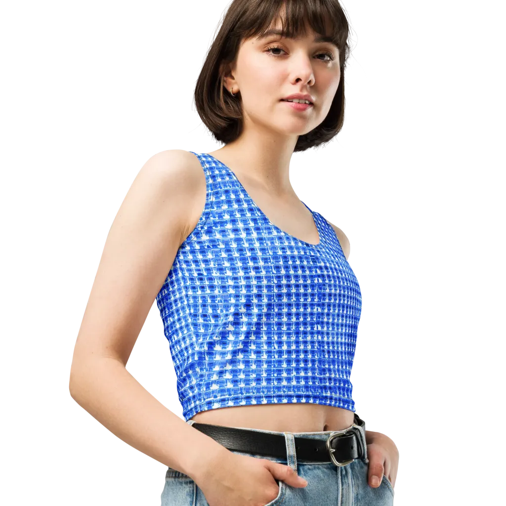 Azure Matrix on Crop Top — Right Front