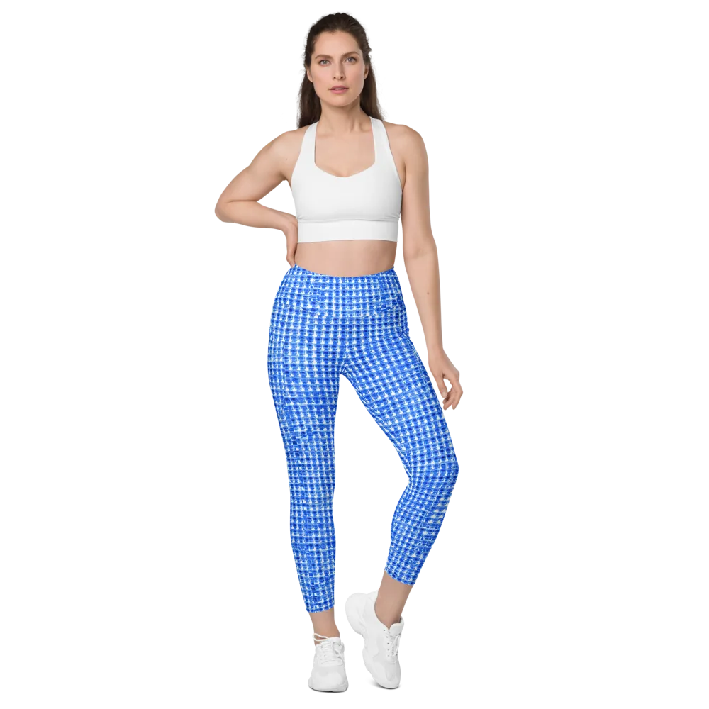 Azure Matrix on Leggings with Pockets — Front