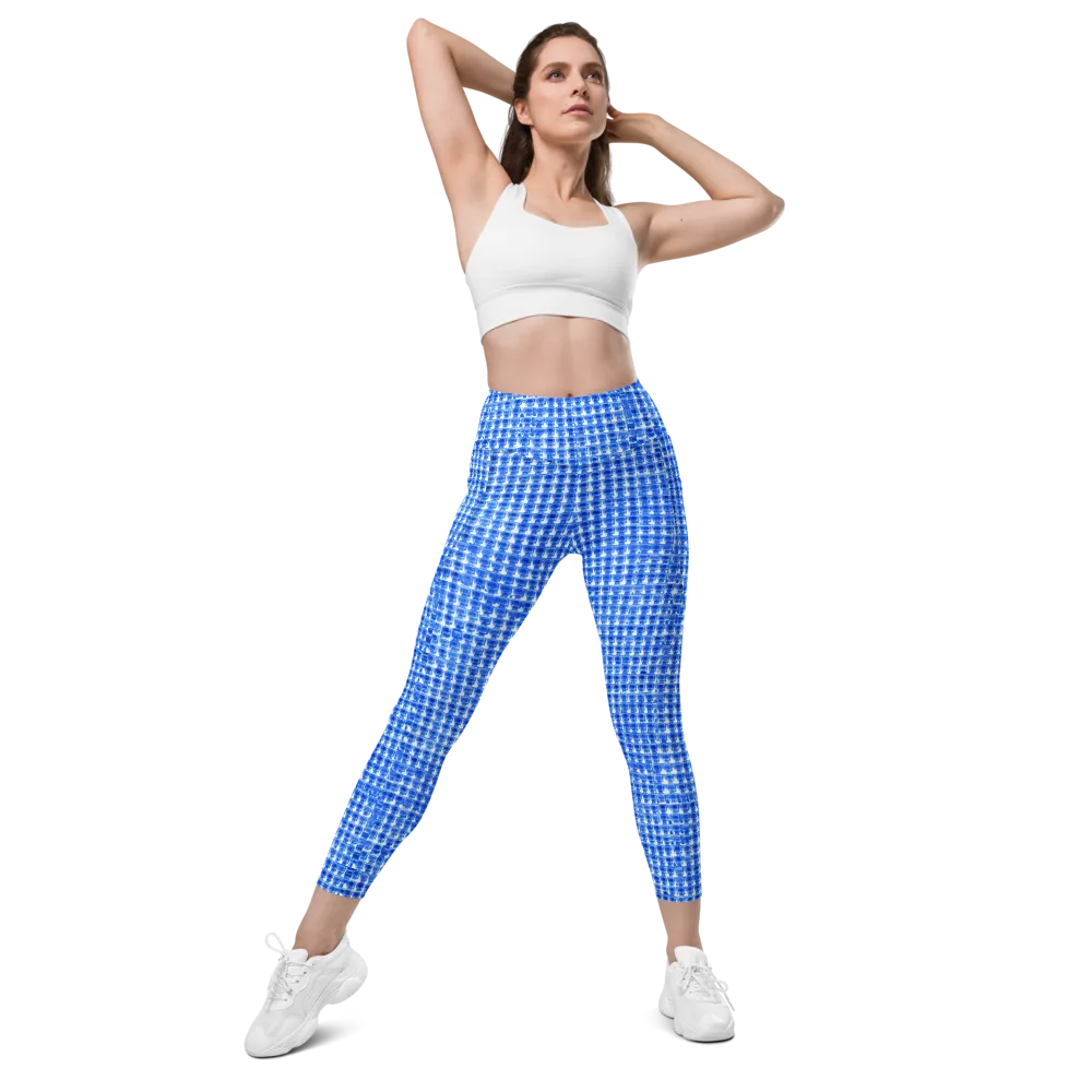 Azure Matrix on Leggings with Pockets — Front