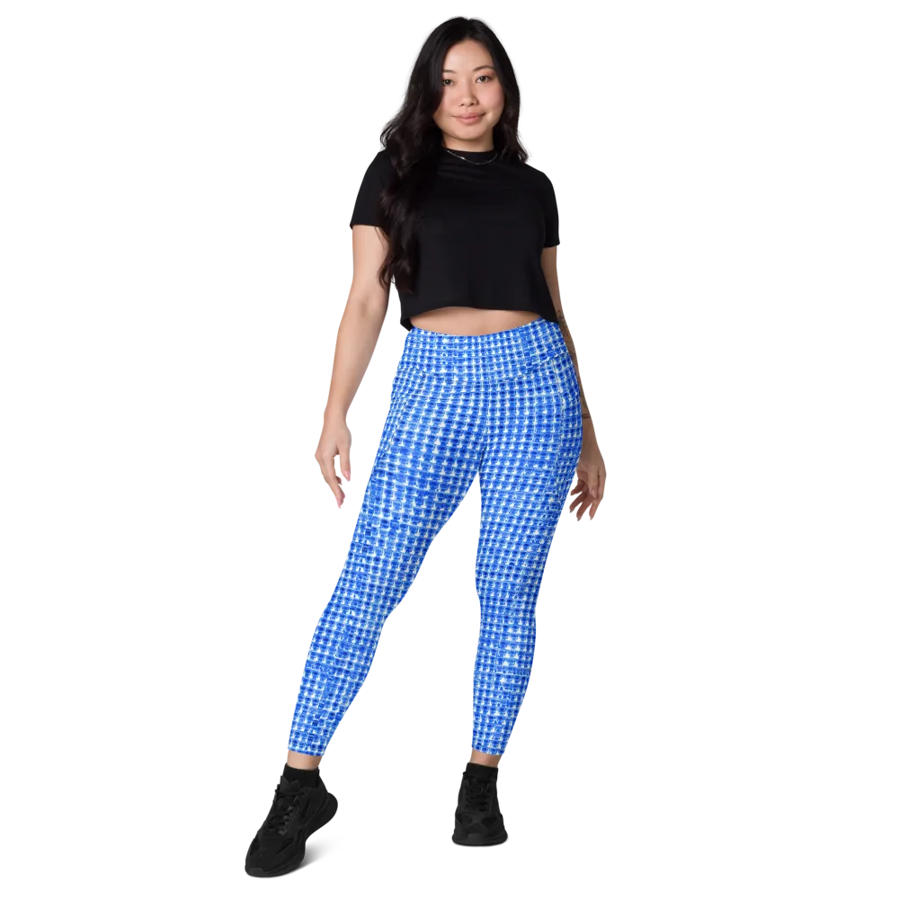 Azure Matrix on Leggings with Pockets — Front