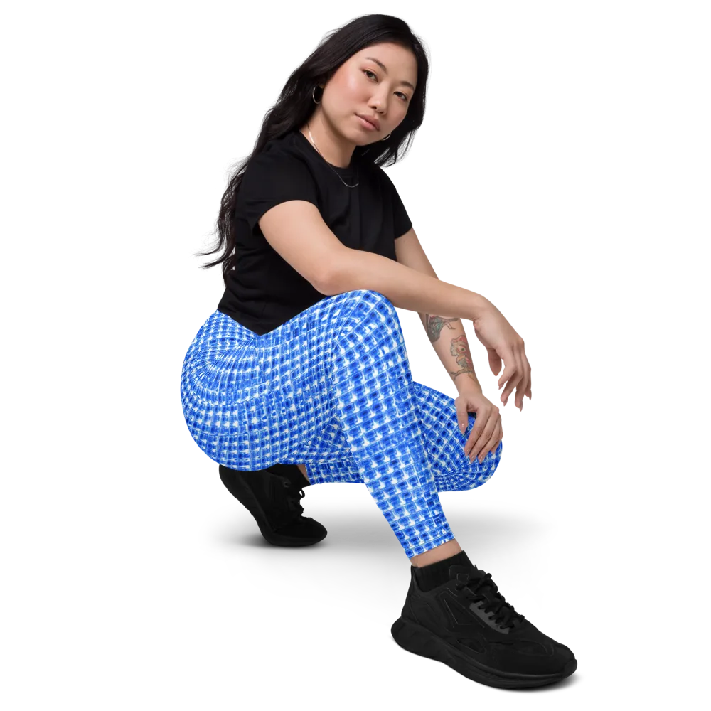 Azure Matrix on Leggings with Pockets — Right Front