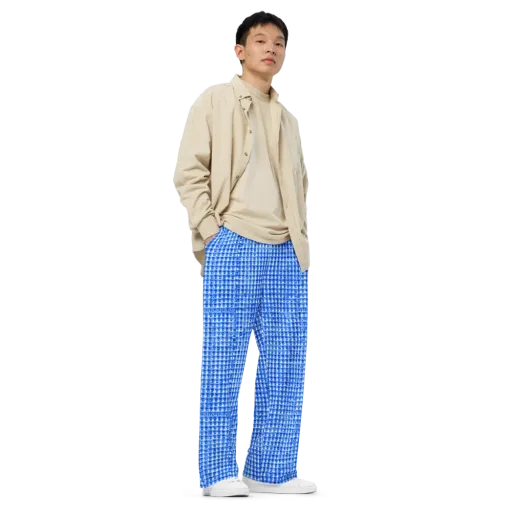 Azure Matrix on a Wide-Leg Pants