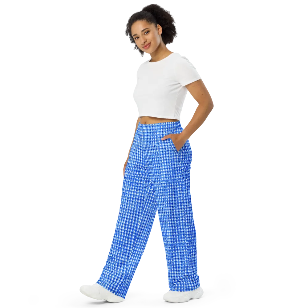 Azure Matrix on Wide-Leg Pants — Left Front