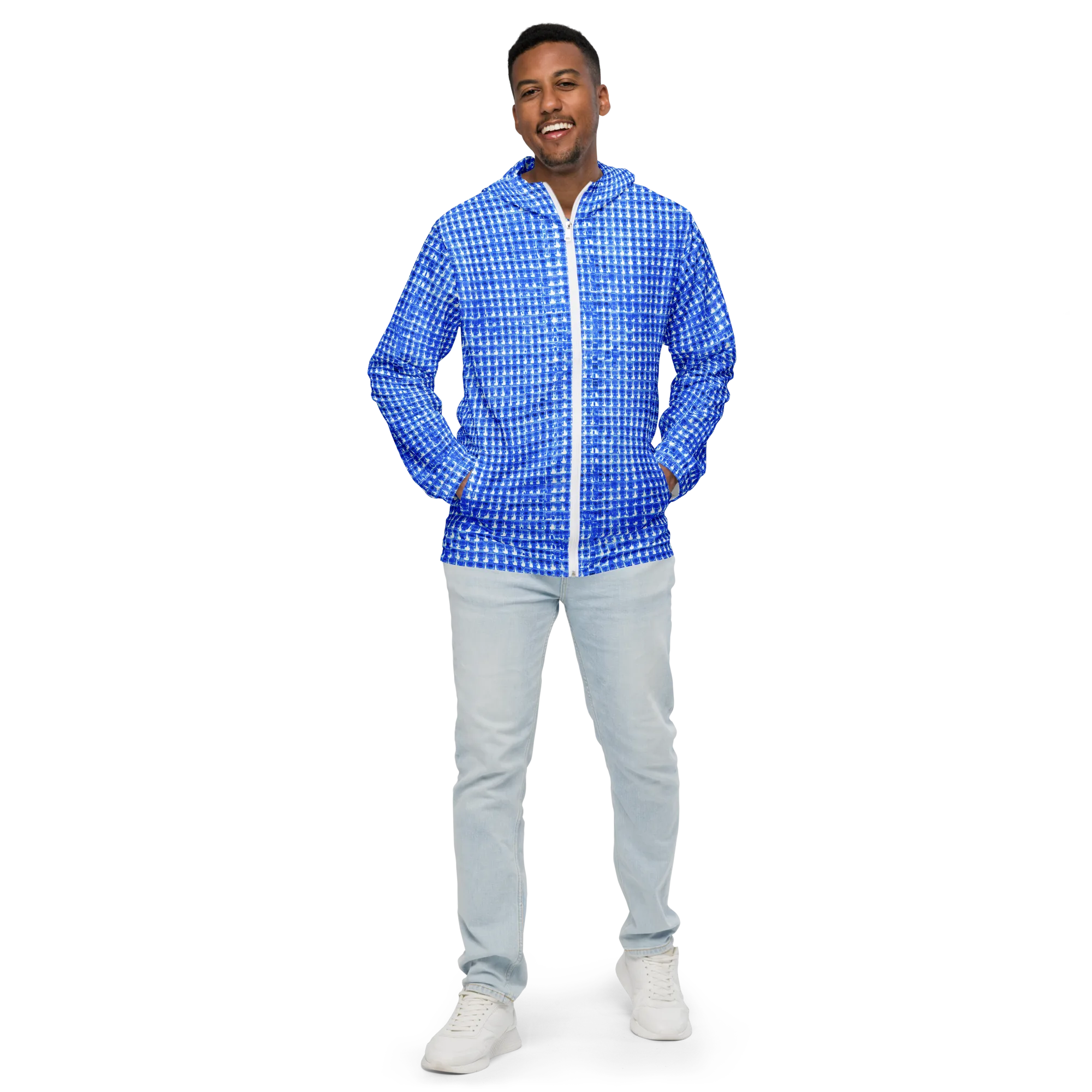 Azure Matrix on Men's Windbreaker — Front