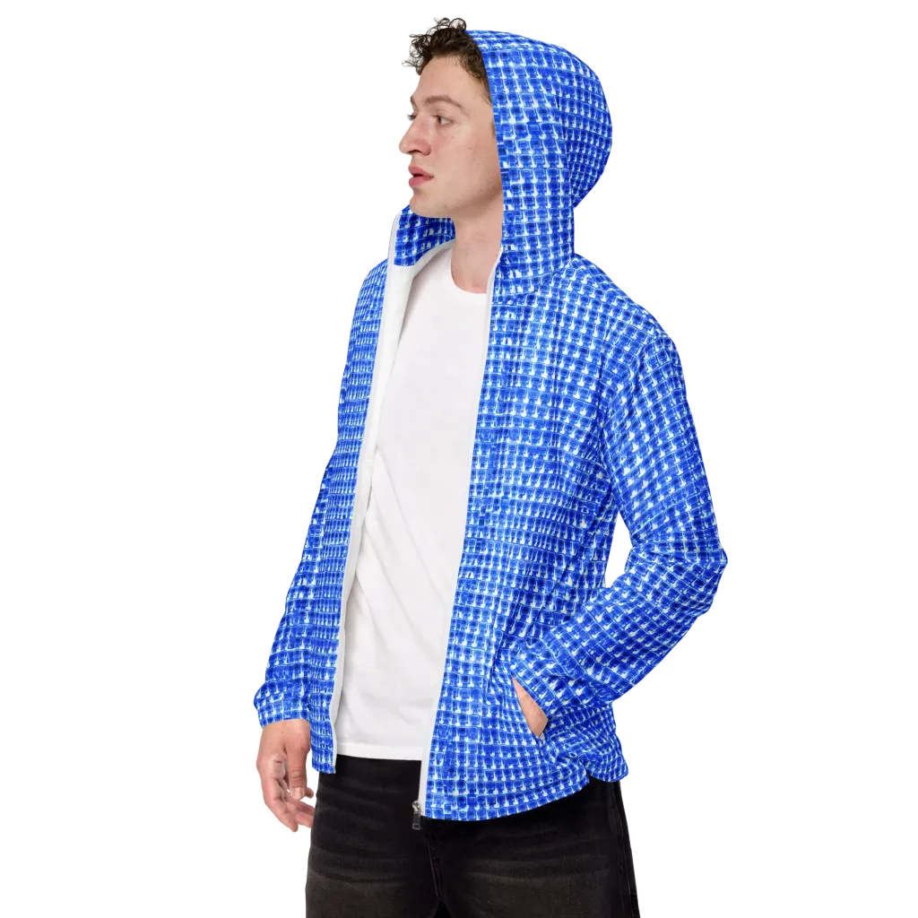 Azure Matrix on Men's Windbreaker — Left Front
