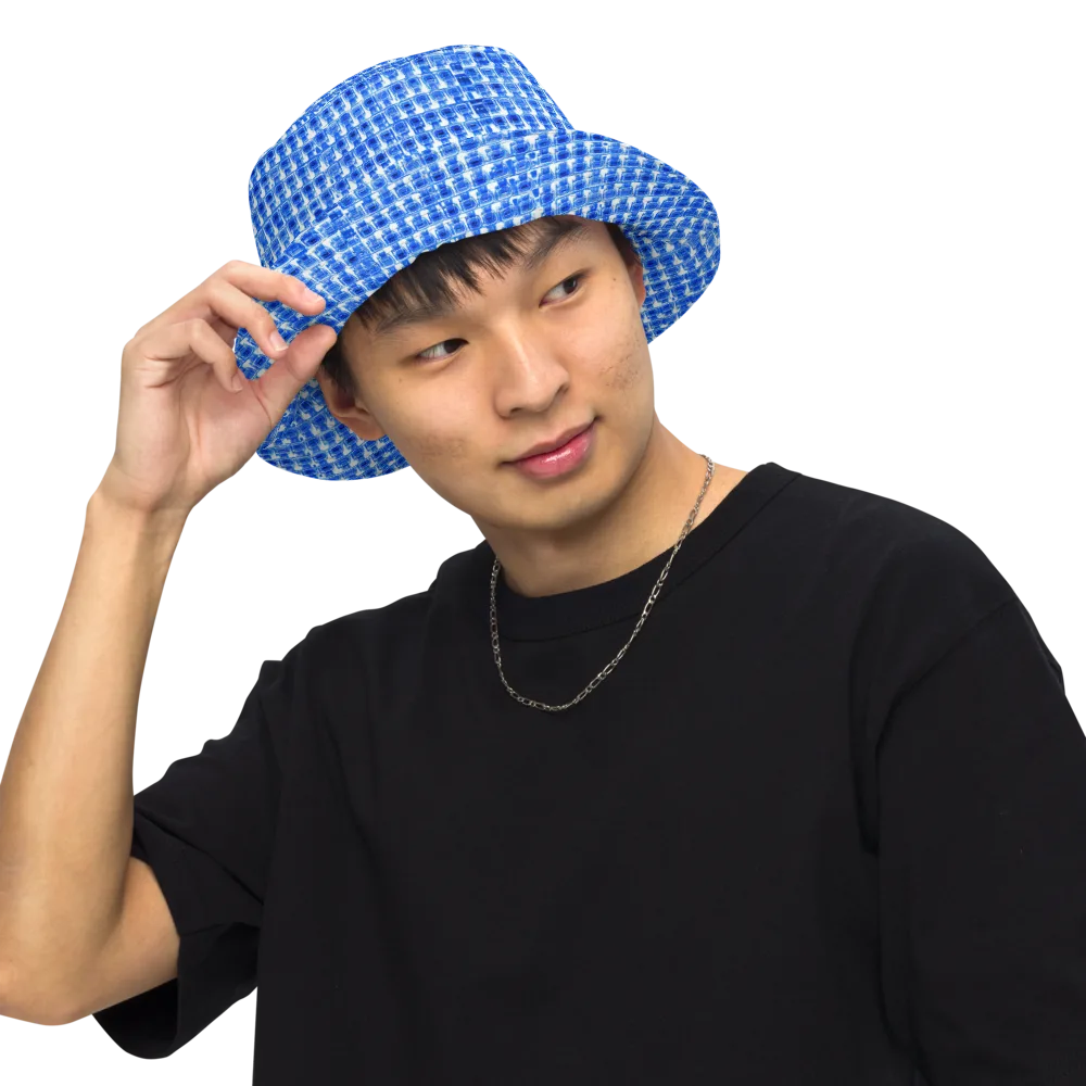 Azure Matrix on Reversible Bucket Hat — Front Inside