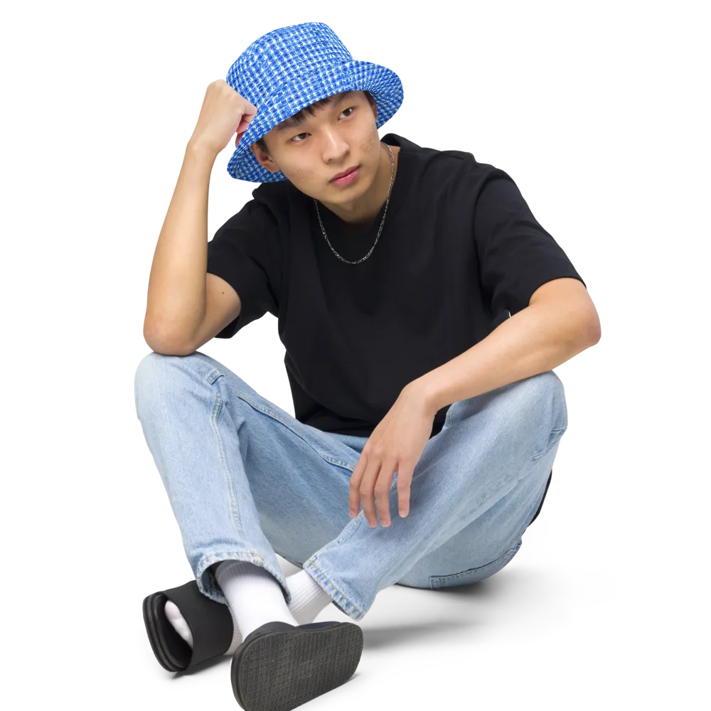 Azure Matrix on Reversible Bucket Hat — Front 2 Inside