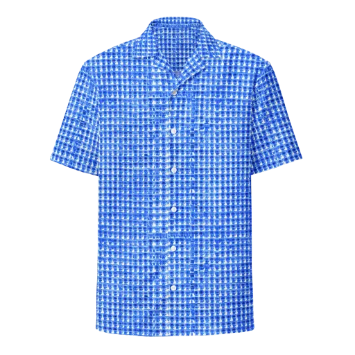 Azure Matrix on a Button Shirt