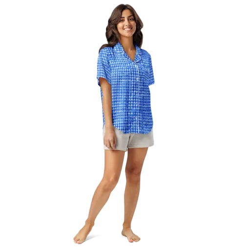 Azure Matrix on a Women's Short Sleeve Pajama Top